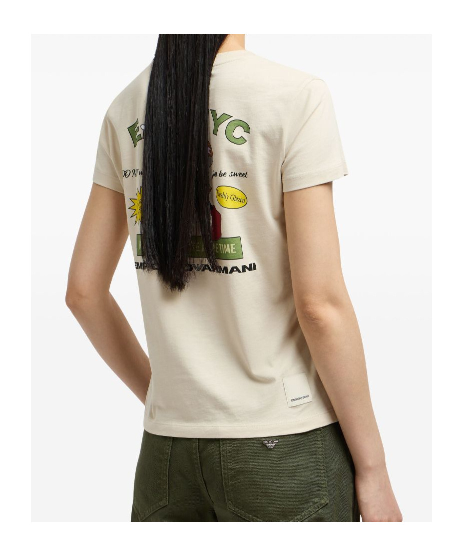 Emporio Armani New York Capsule Collection Oversized Printed Jersey T-shirt In White