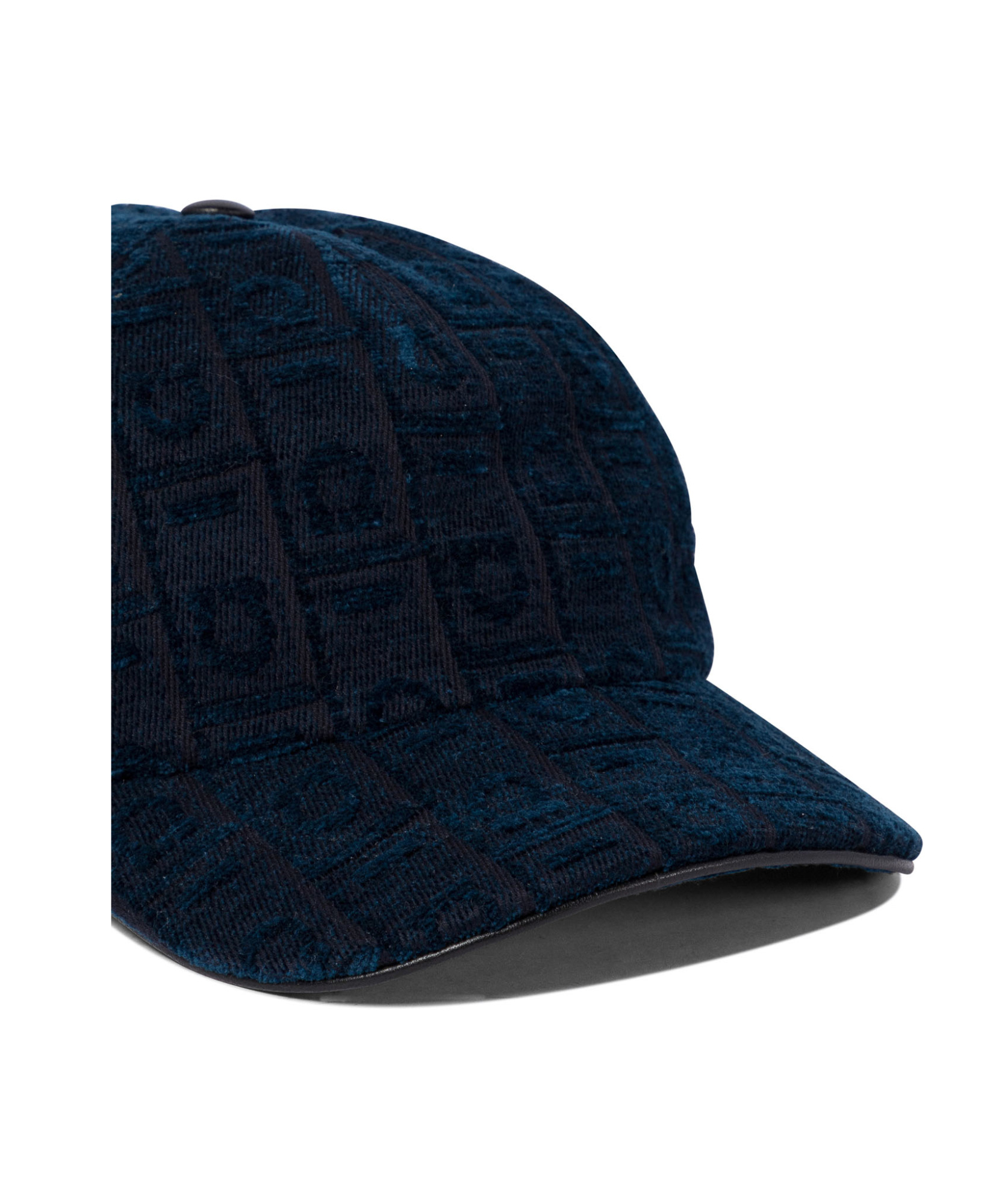 Ferragamo Embroidered Curved Brim Textured Fabric Hats In Black