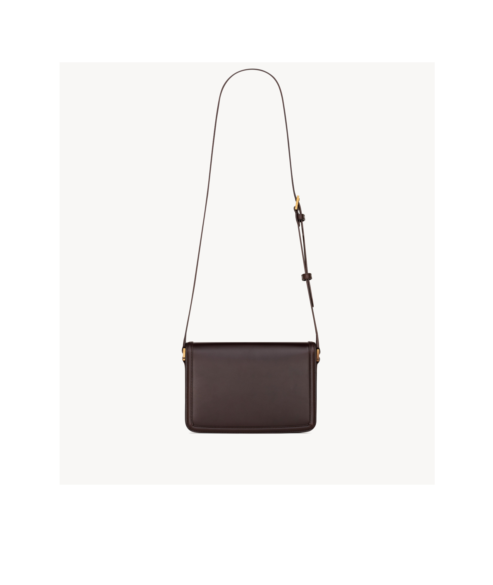 Saint Laurent Solferino Medium Cowhide Leather Shoulder Backpack In Brown