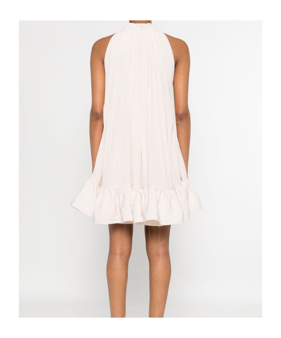 Lanvin Frill-neck Ruffled Mini Dress In White
