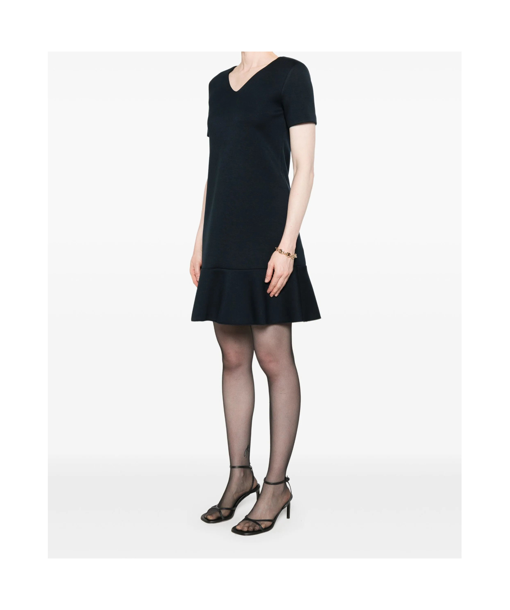 Max Mara Veloce Navy Jersey Dress In Black