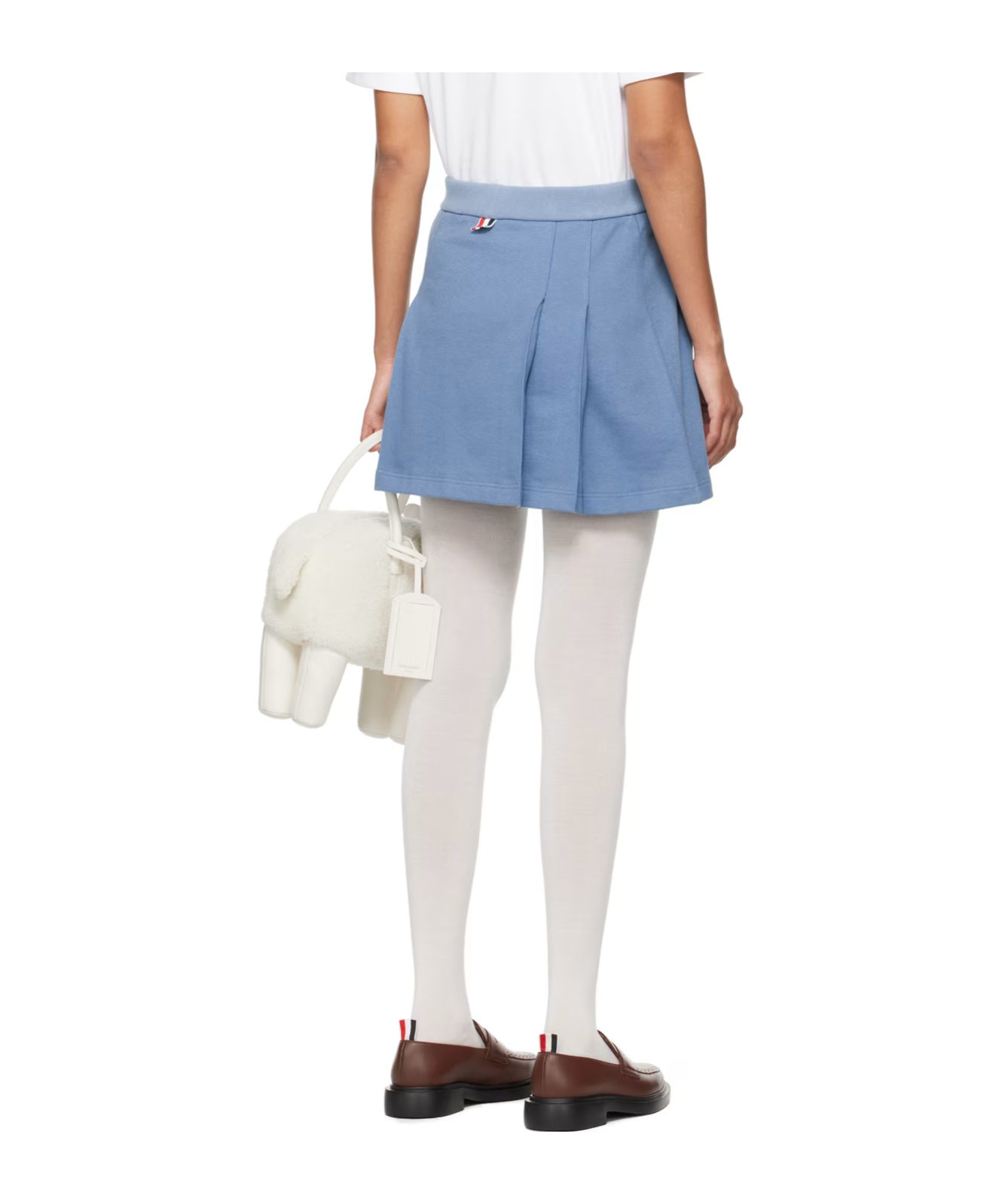 Thom Browne Stripe-detailing Cotton Skirt In White