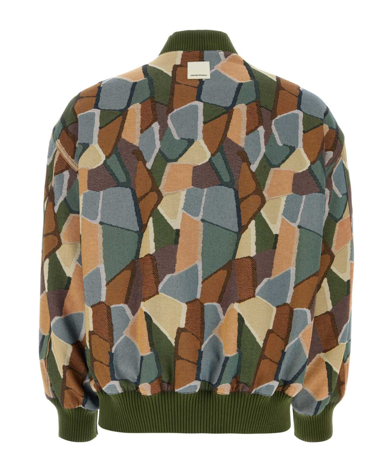 Emporio Armnai Multi Color Jacquard Bomber Jacket In Multicolor