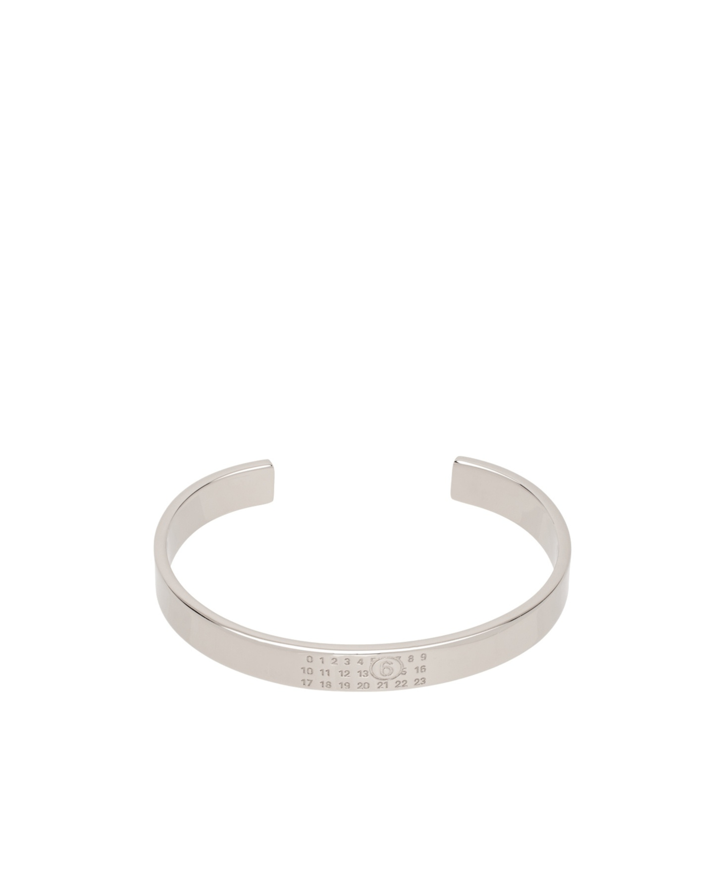 Mm6 Maison Margiela Numeric Engraved Cuff Bracelet In White
