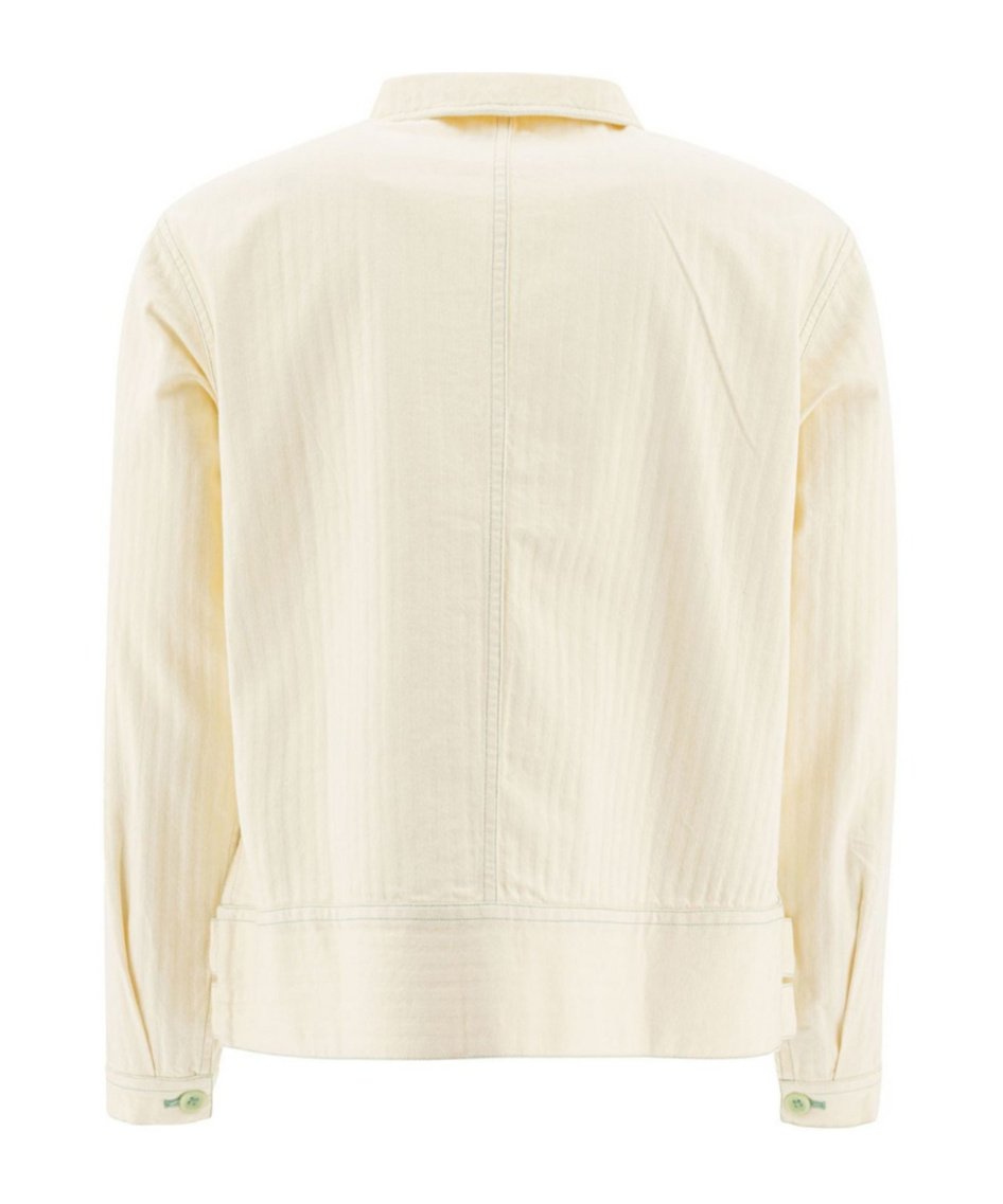 Bode Boxy Cotton Jacket With Button-up Front In White