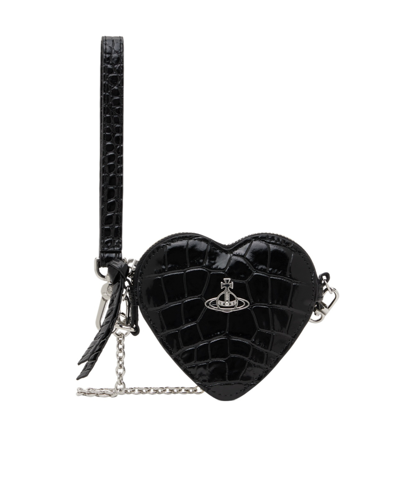 Vivienne Westwood Heart-shaped Clutch In Black
