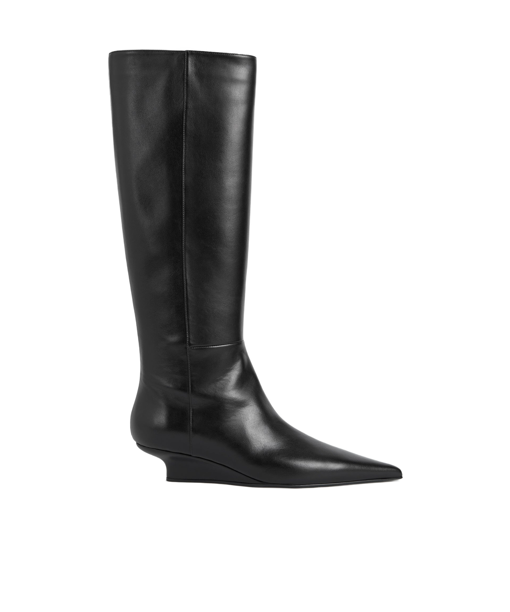 Totême Toteme Women Sharp Knee-high Leather Boots In Black