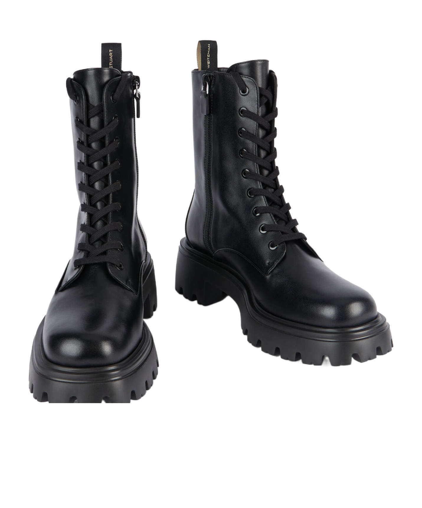 Stuart Weitzman Emerson Leather Ranger Booties In Black
