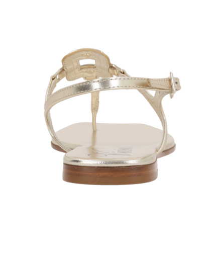 Roger Vivier Viv By The Sea Metallic Leather Sandals In White