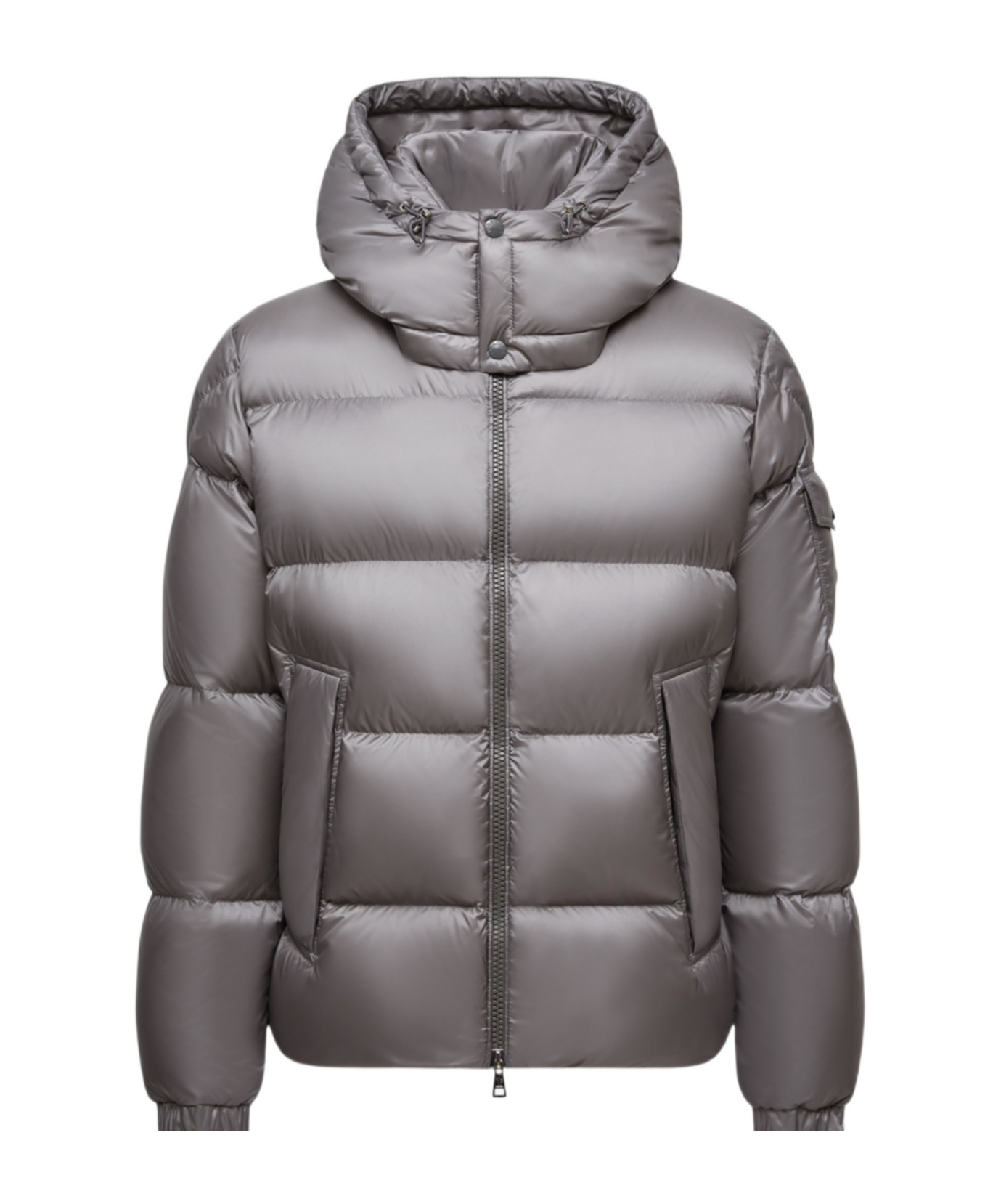 Moncler Couyere Short Down Jacket With Hood In Gray
