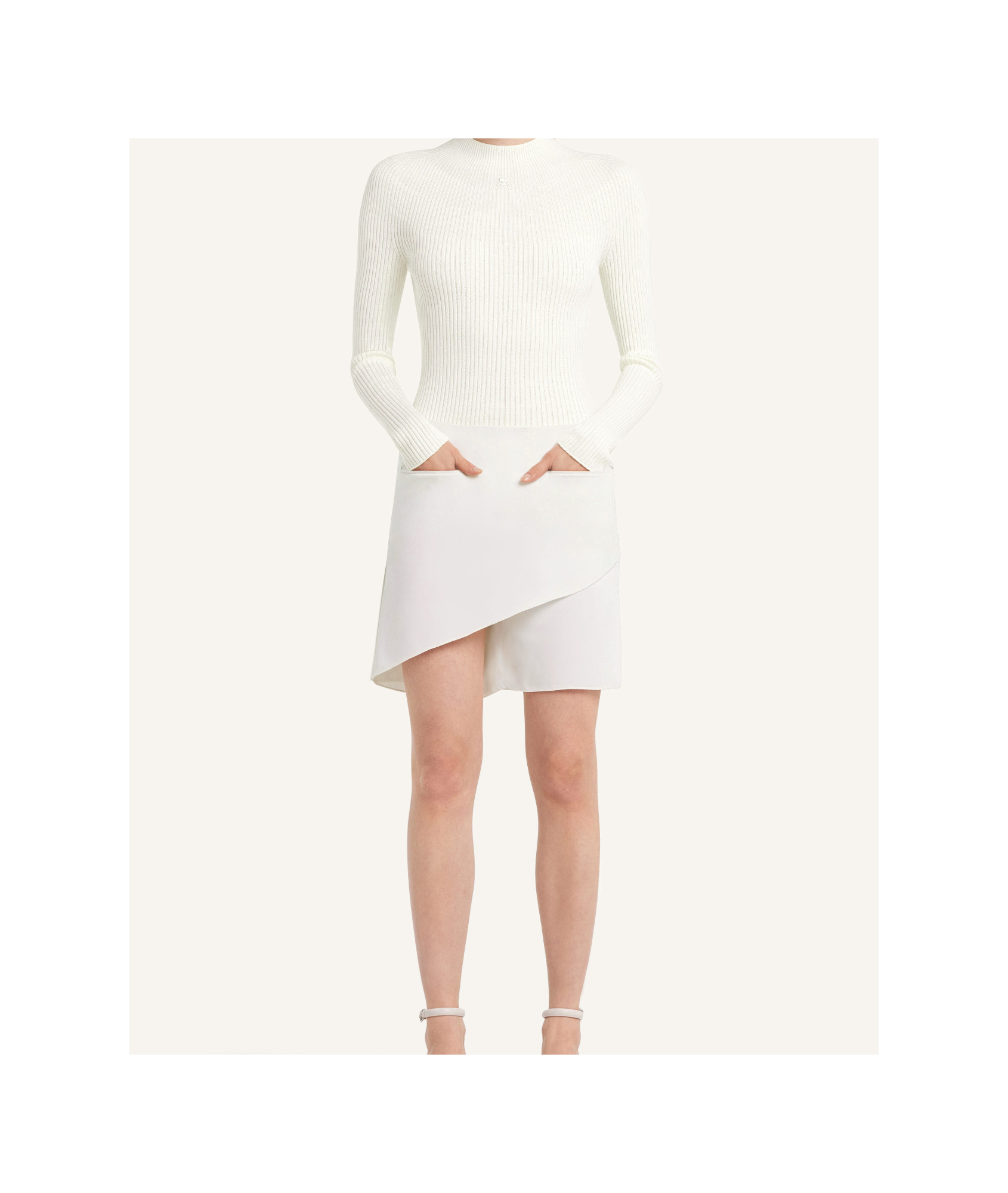 Courrèges Mockneck Sweater In White
