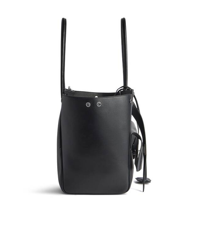 Balenciaga Medium Leather Bel Air Carry All Tote Bag In Black