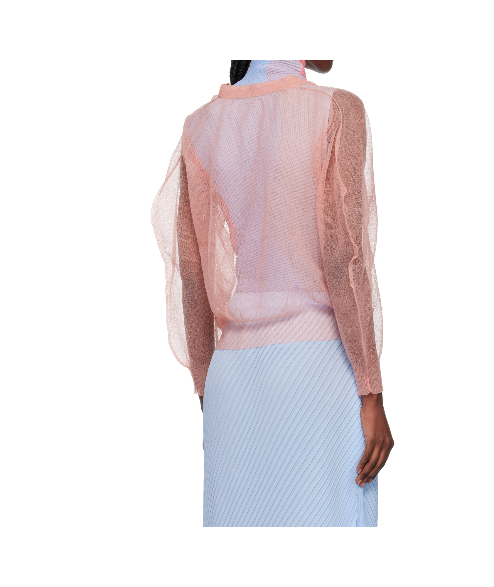 Issey Miyake Lightweight Knitted Nylon Cardigan In Orange