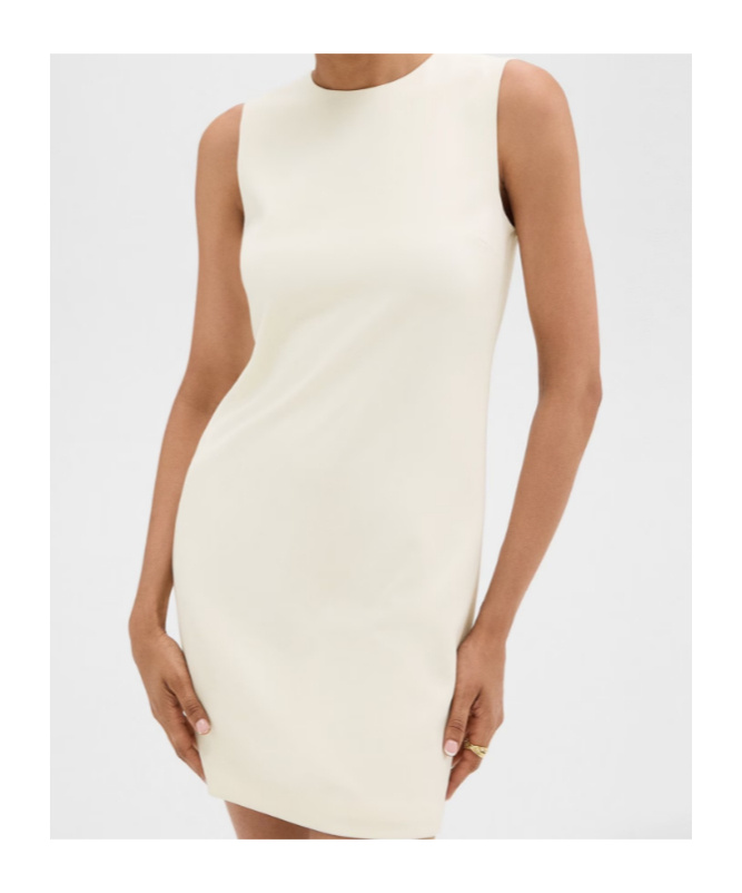 Shop Theory Crewneck Sleeveless Shift Dress In White