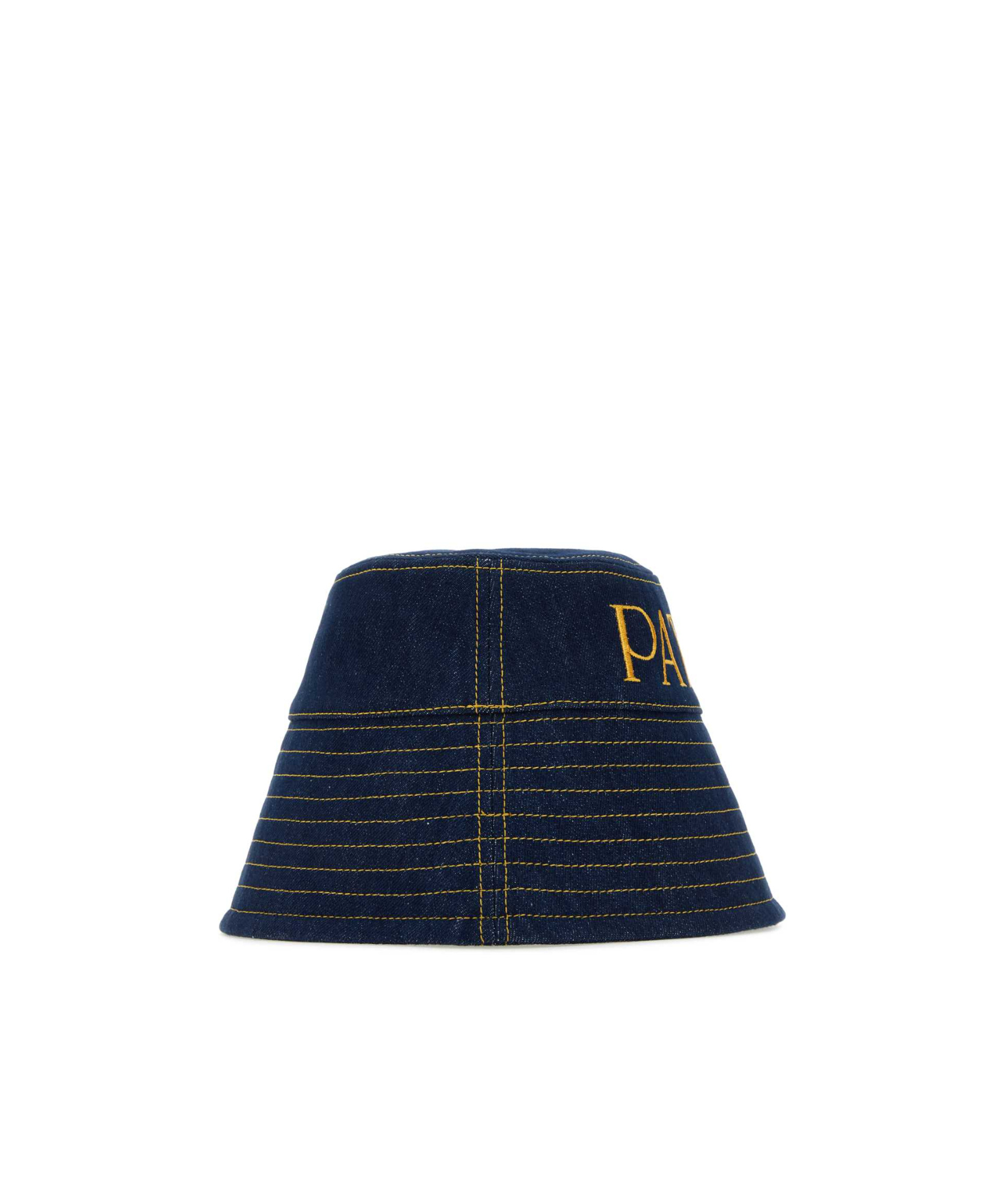 Patou Logo Denim Bucket Hat In Black