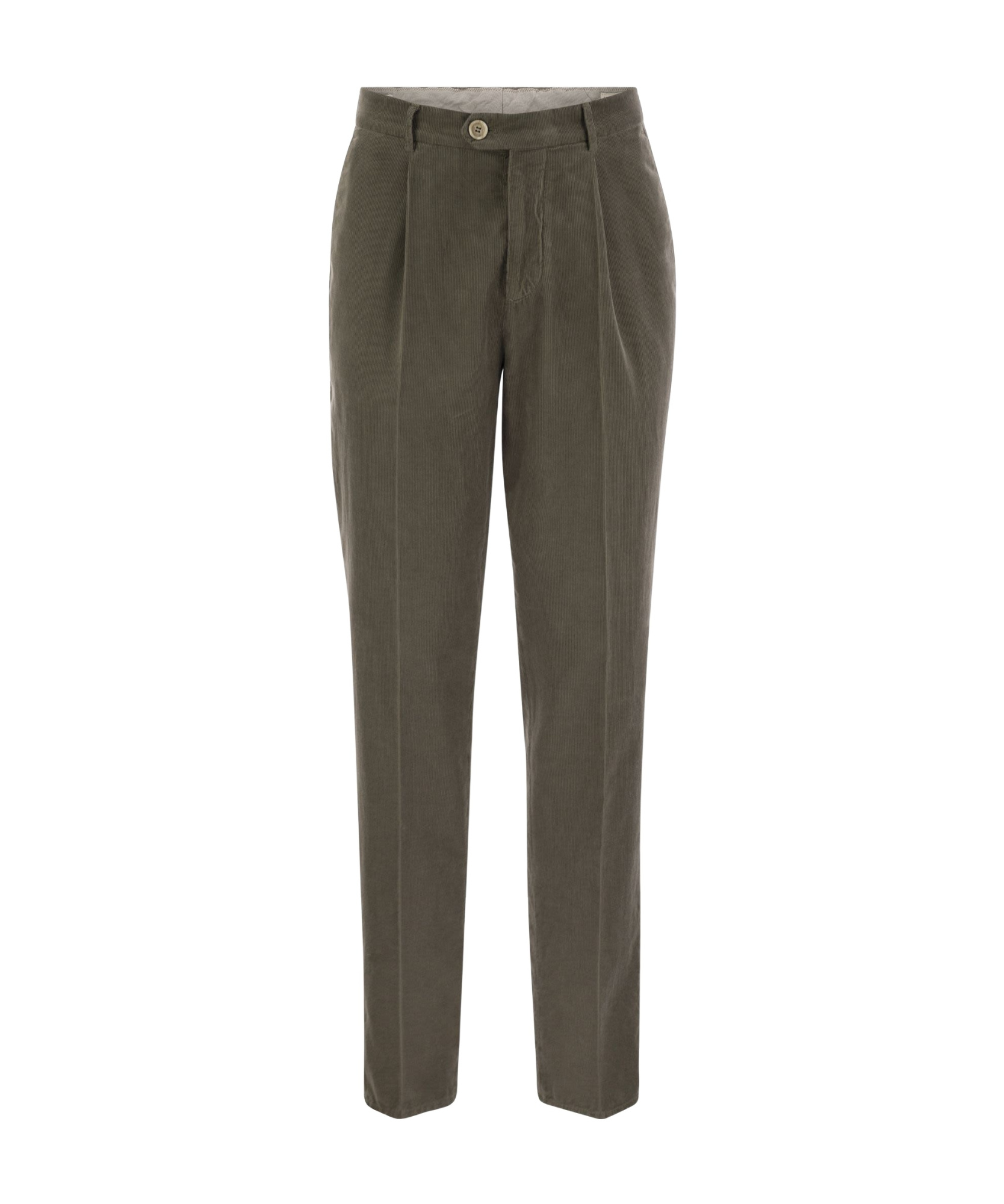 Brunello Cucinelli Men Leisure Fit Trousers In Garment Dyed Cotton Corduroy With Darts In Black