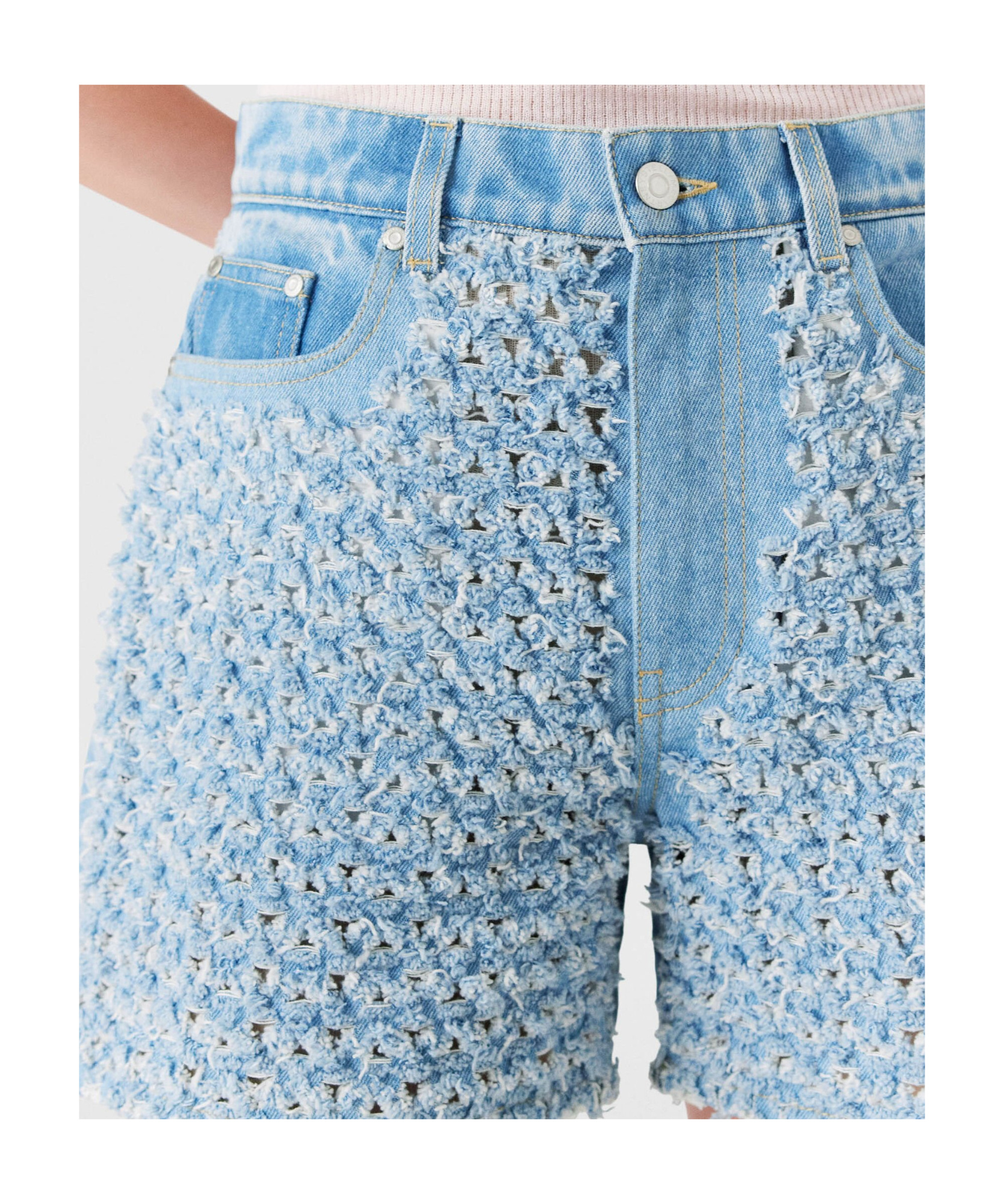 Stella Mccartney Belt-loop Denim Shorts In Blue