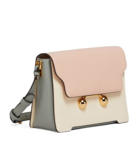 Marni Womens Zo878 Trunkaroo Colour-block Medium Leather Shoulder Bag In Nude