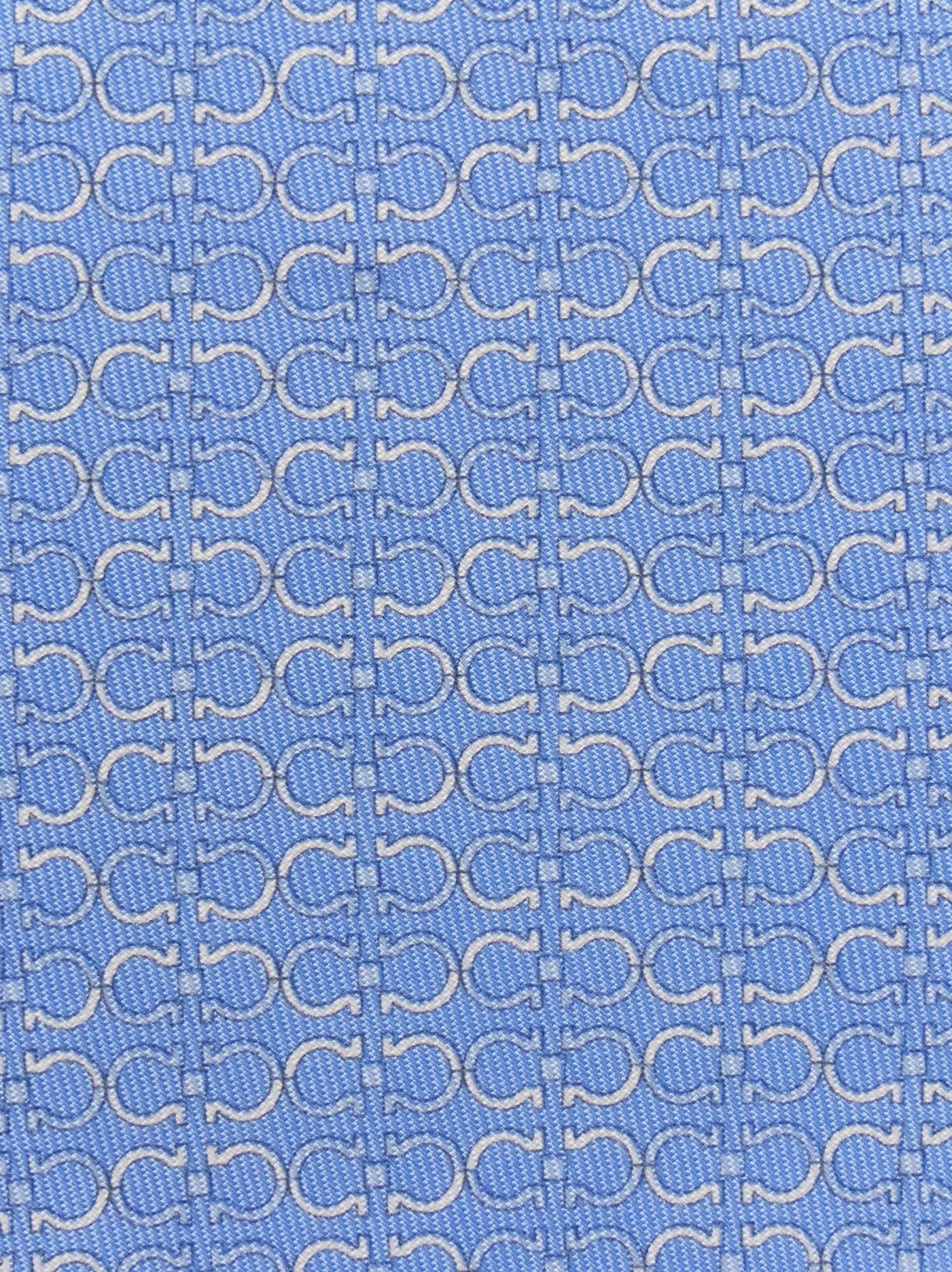 Ferragamo Gancini Printed Silk Tie In Blue