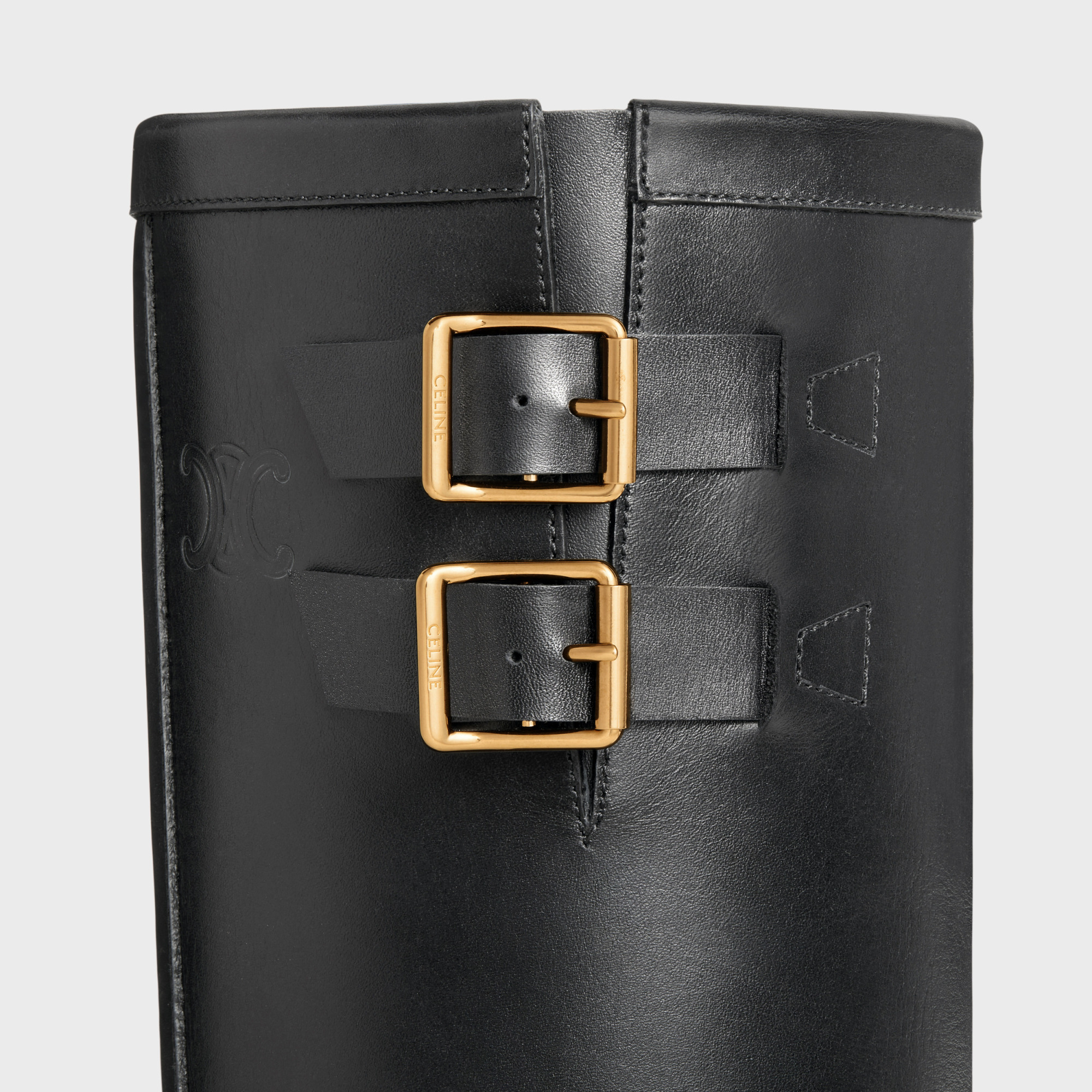 Celine Round-head Boots In Black