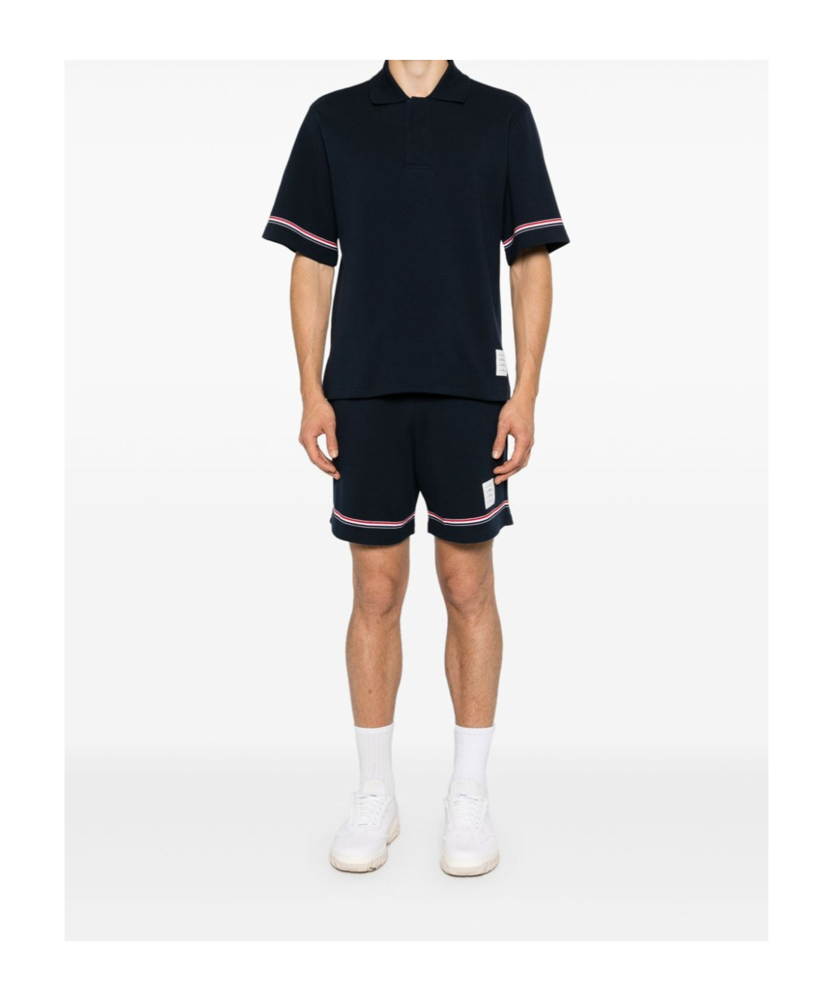 Shop Thom Browne Mid-rise Track Shorts In Black