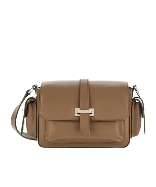 Hogan Flap Small Leather Crossbody Bag In Brown