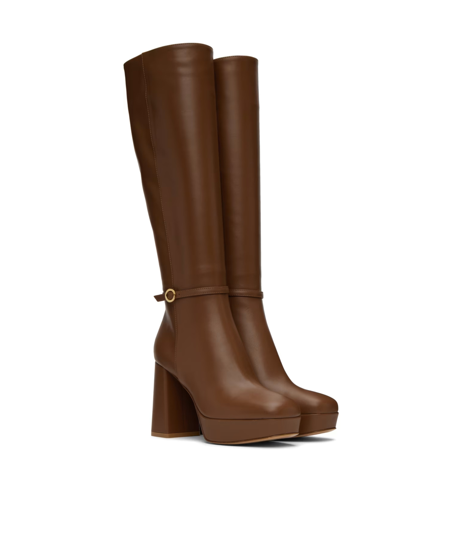 Shop Gianvito Rossi Thick Sole And Thick Heel Boots In Brown