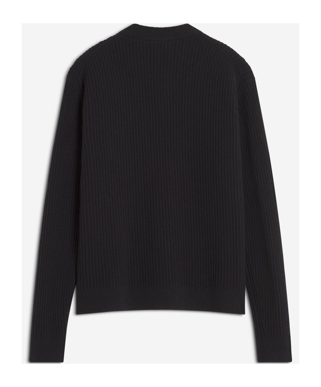 Maison Kitsuné Fox Head Wool Ribbed Cardigan Clothing In Black