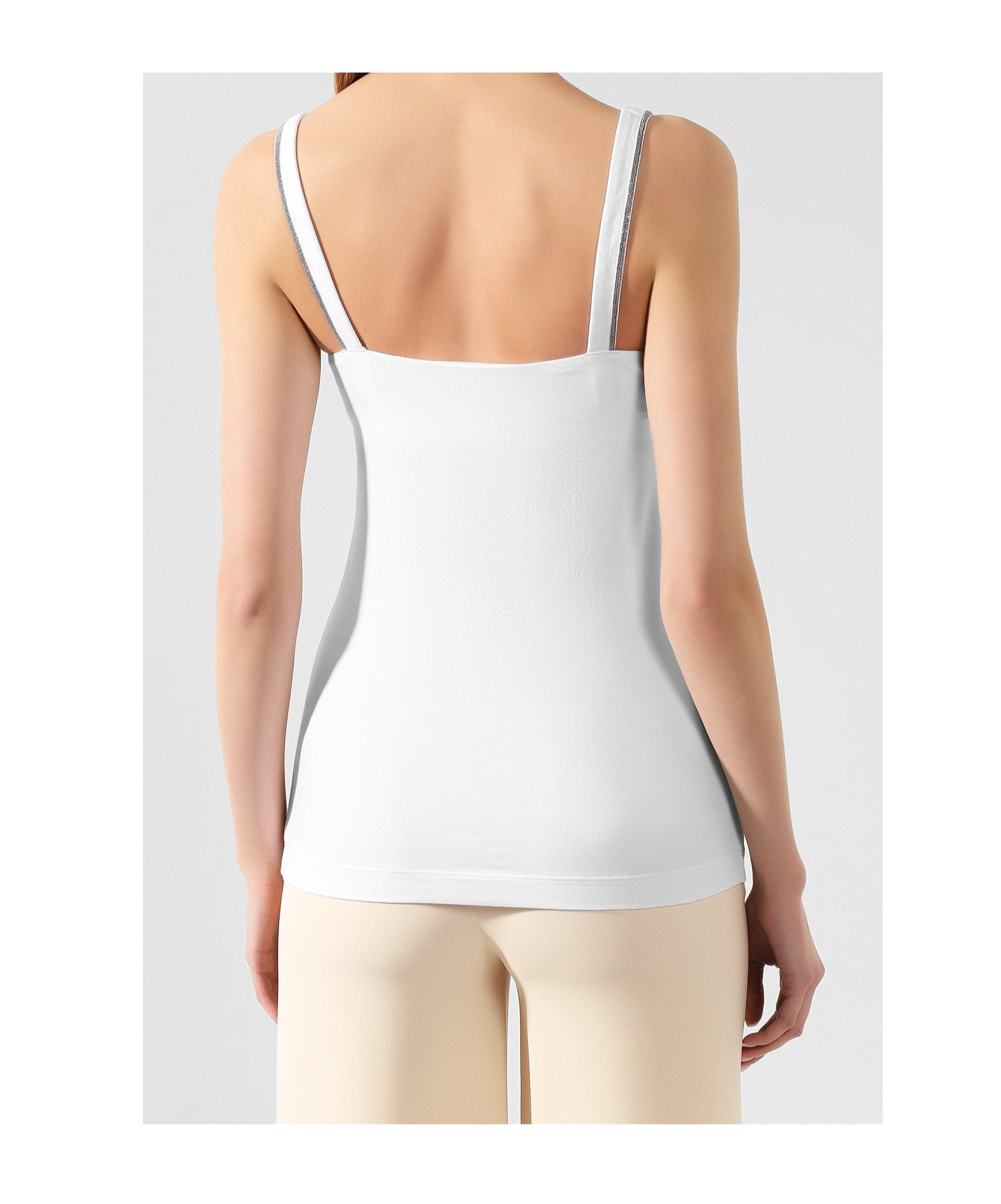 Brunello Cucinelli V-neck Tank Top In White