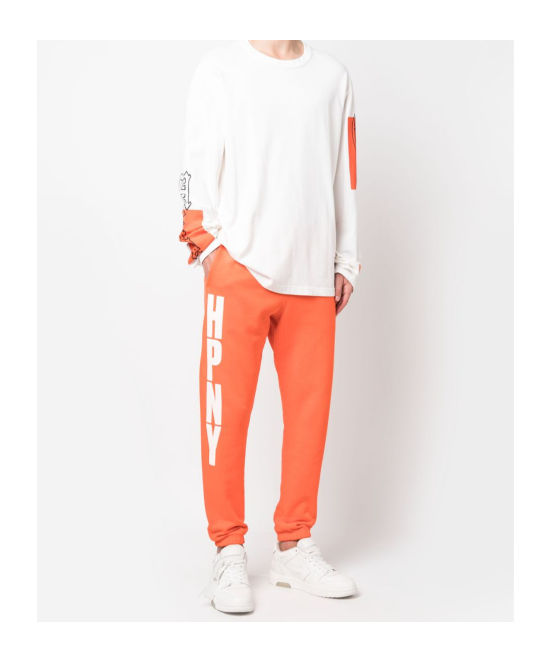 Heron Preston Hpny-print Tapered Track Pants In Orange