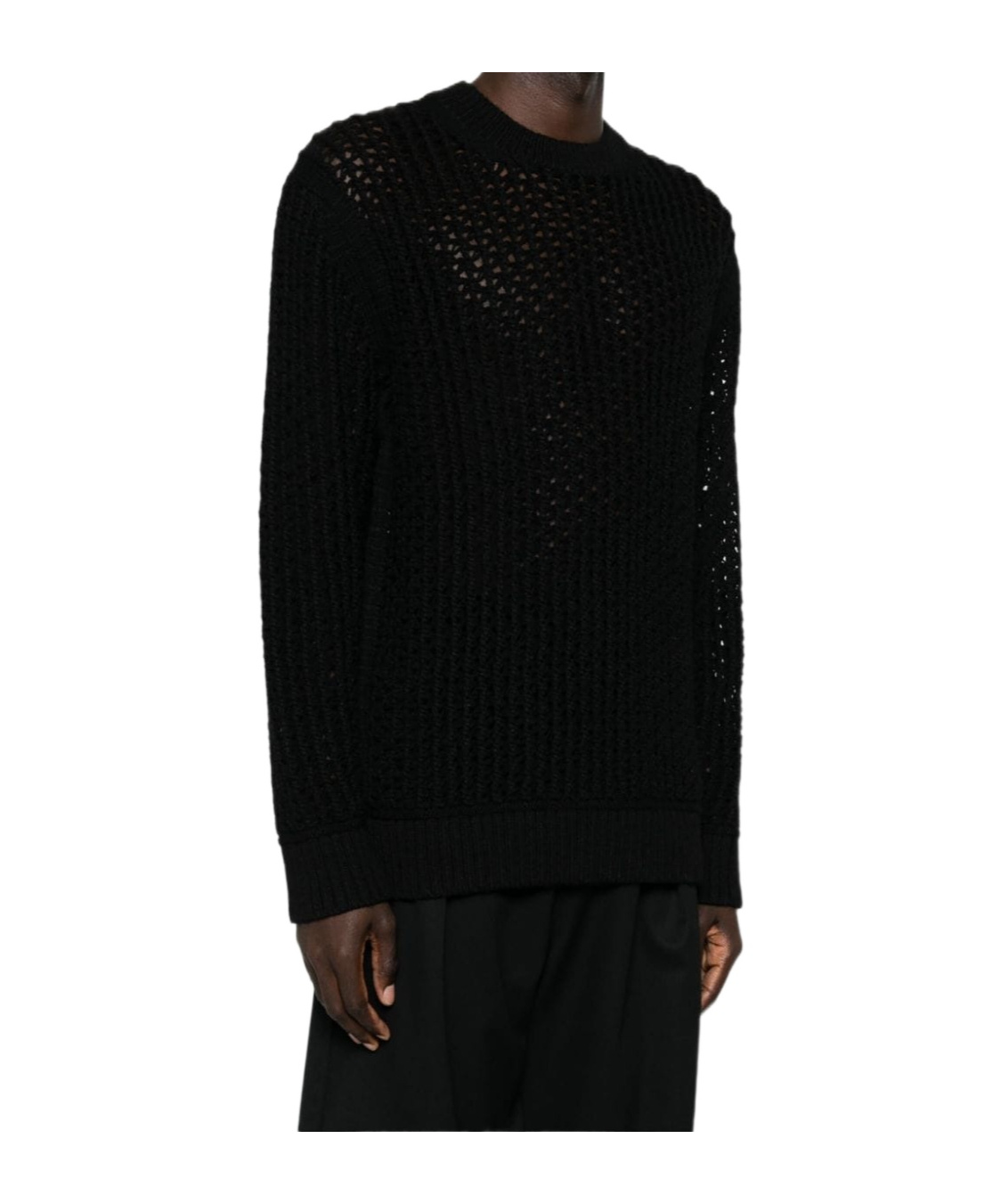 Junya Watanabe Pullover Mit Lochstrickmuster In Black