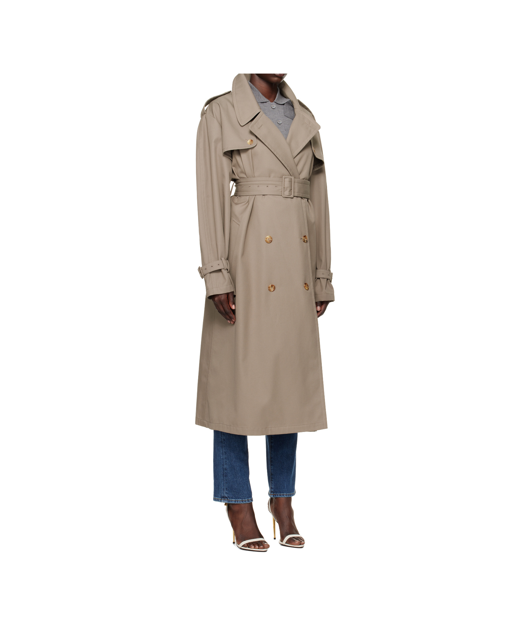 Moschino Tailored Twist Trench Coat In Green