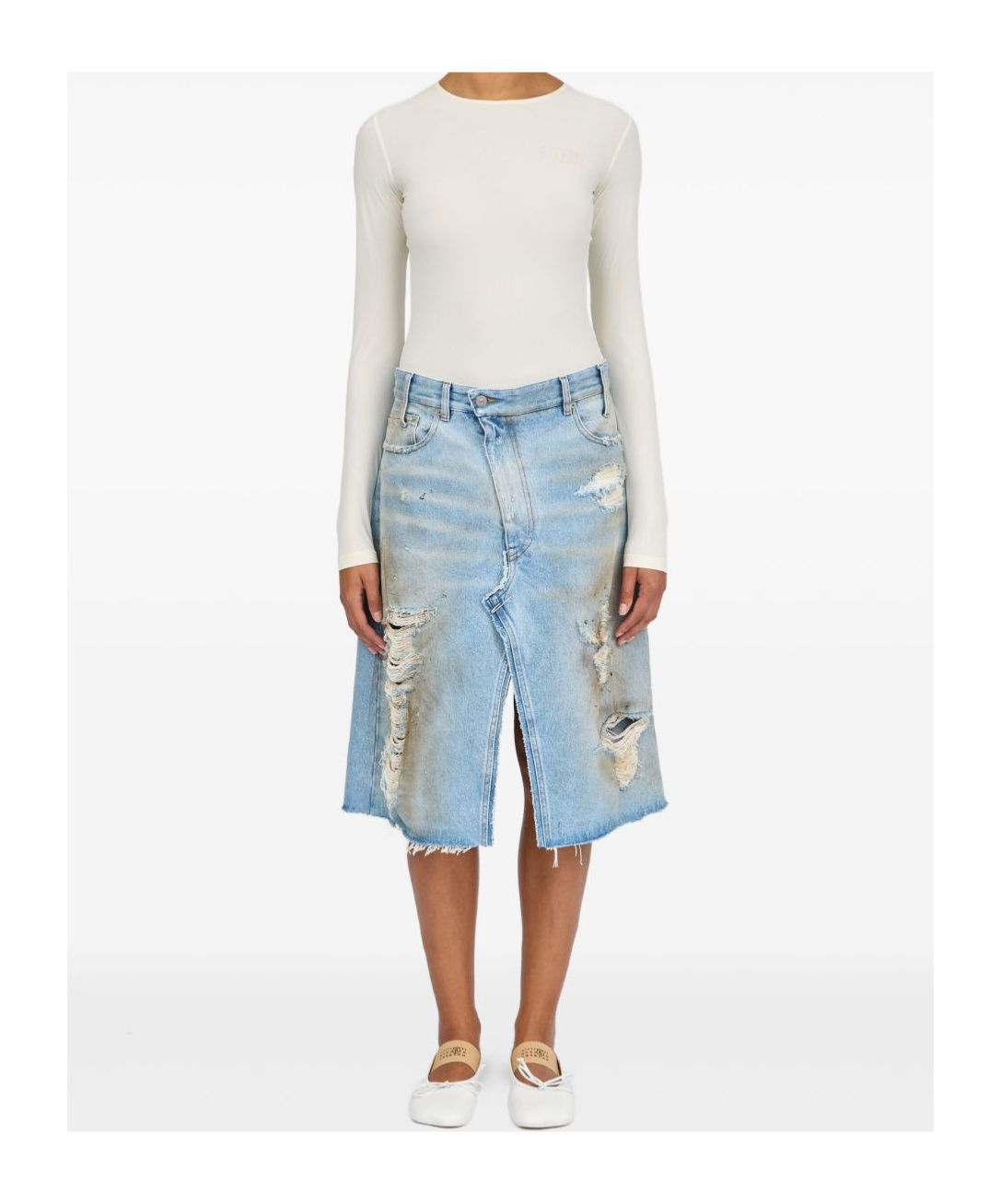 Mm6 Maison Margiela Knee Length And Midi Skirts In Light Blue