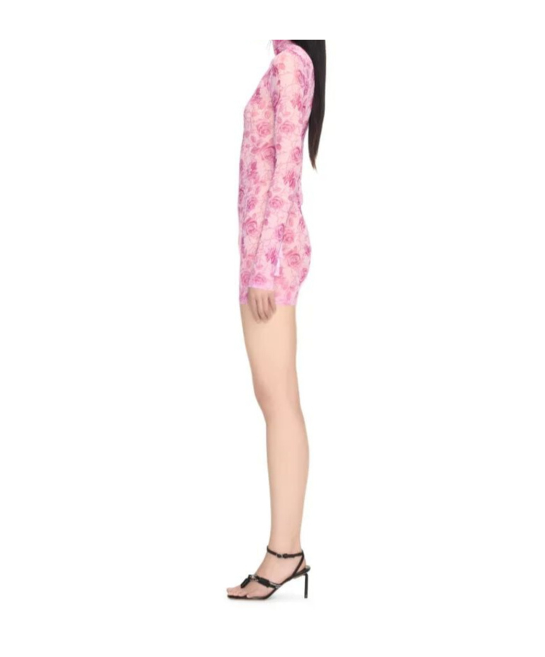Off-white Mesh Mini Dress In Multi