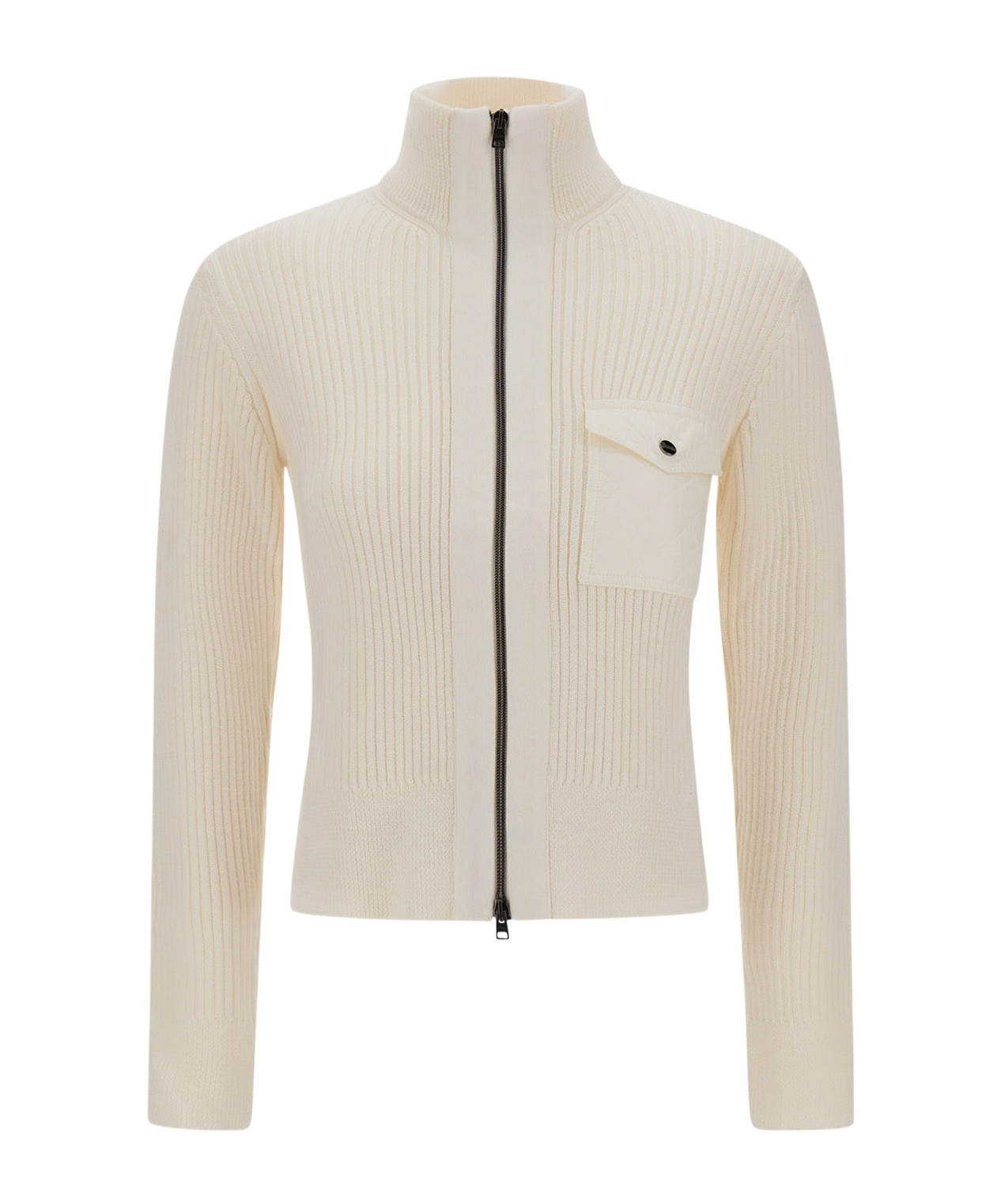 Herno Zipper Sweater In Neutral