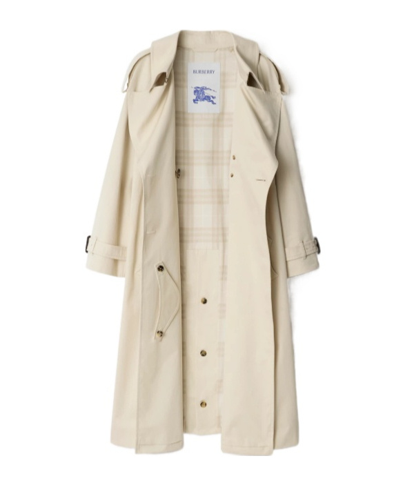 Burberry Light Beige Cotton Fitzrovia Trench Coat In Neutral