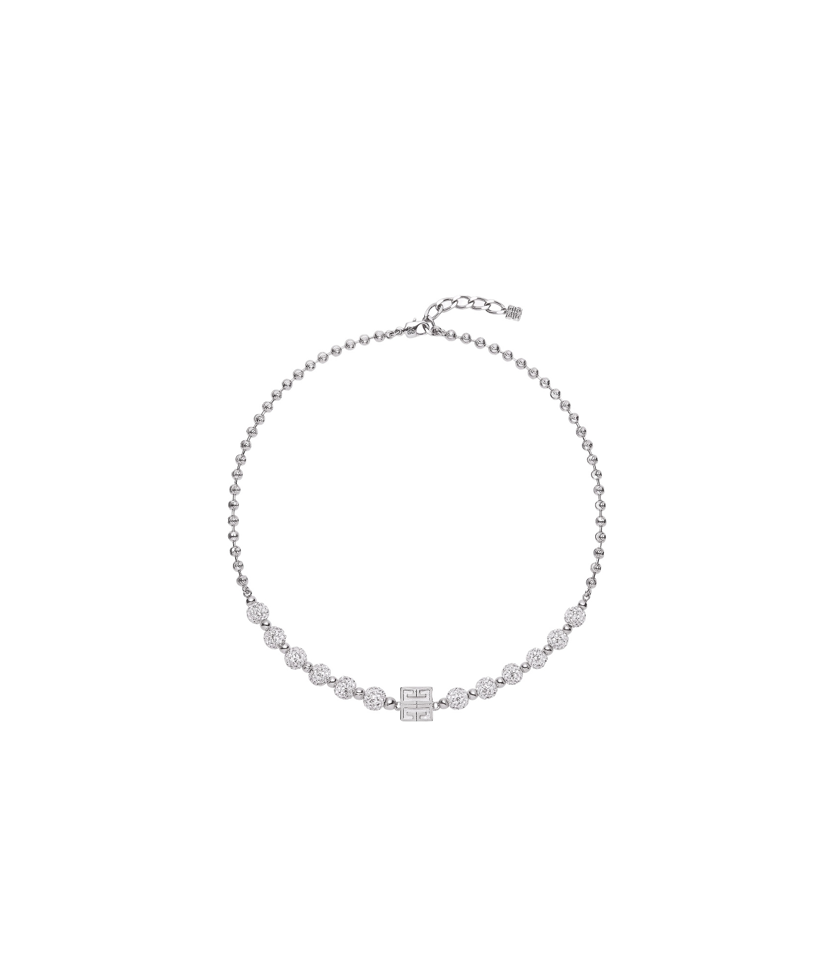 Givenchy 4g Necklace In Metal With Crystals In Gray