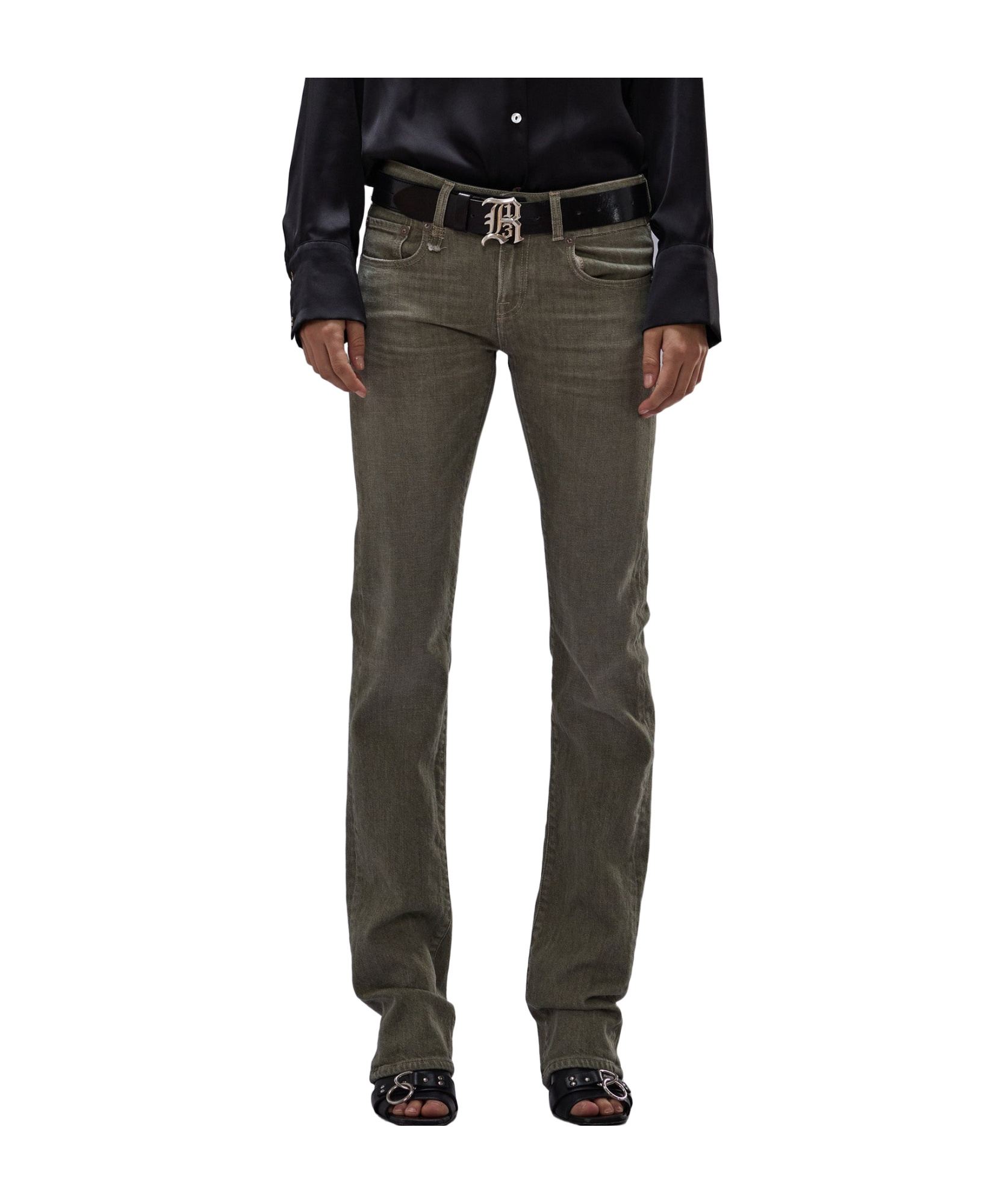 R13 Denim Trousers With Belt Loops In Black