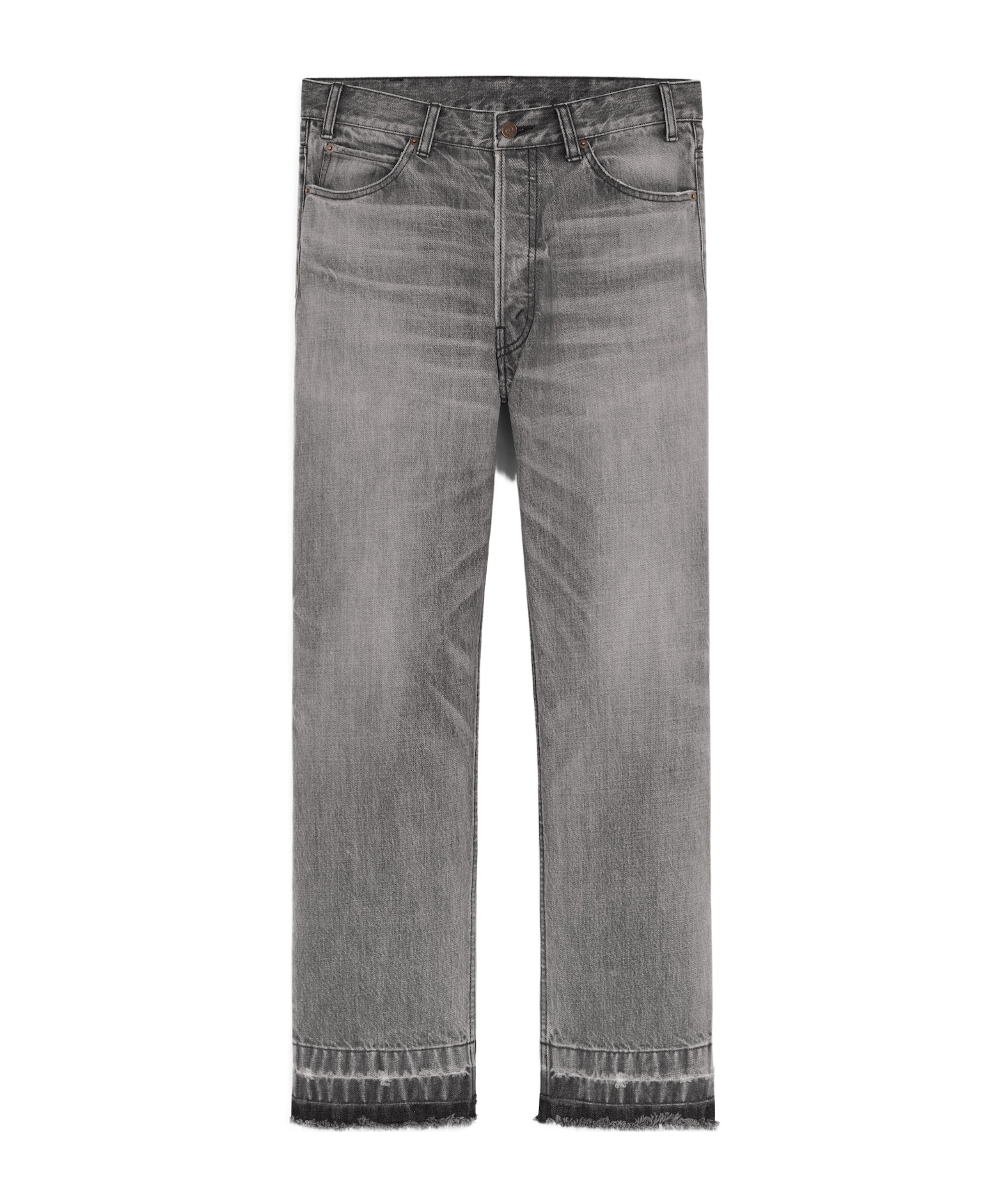 Celine Straight Leg Trousers Faded Effect In Gray