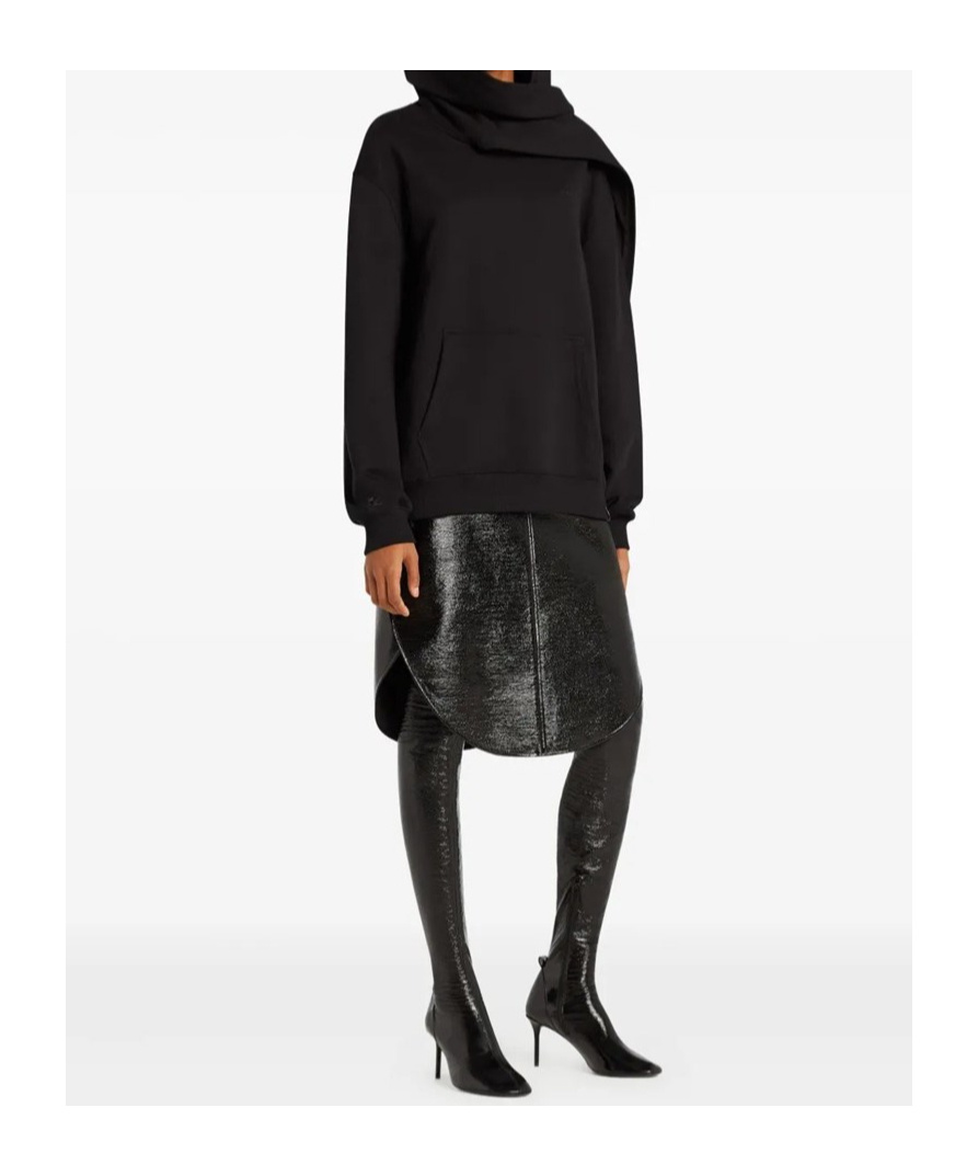 Courrèges Scarf-detail Hoodie In Black