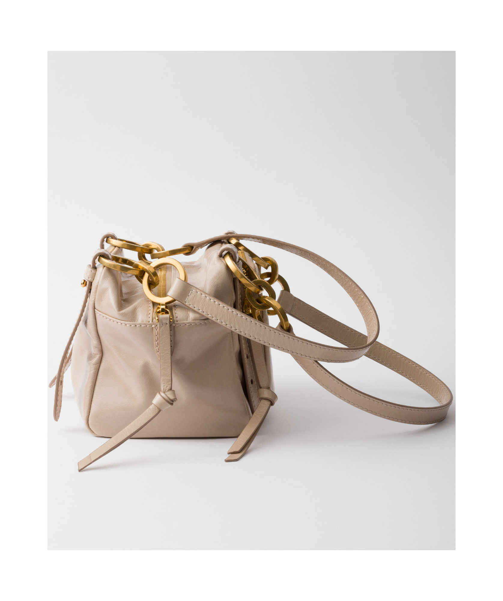 Shop Prada Dangle Leather Top-handle Mini-bag In Nude Pink
