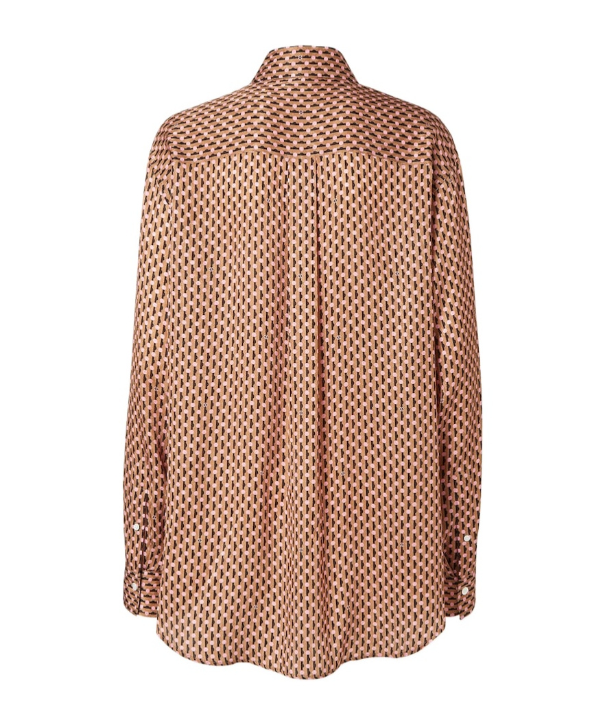 Fendi Micro Dots Long Sleeve Silk Shirt Shirts Multicolor In Multi