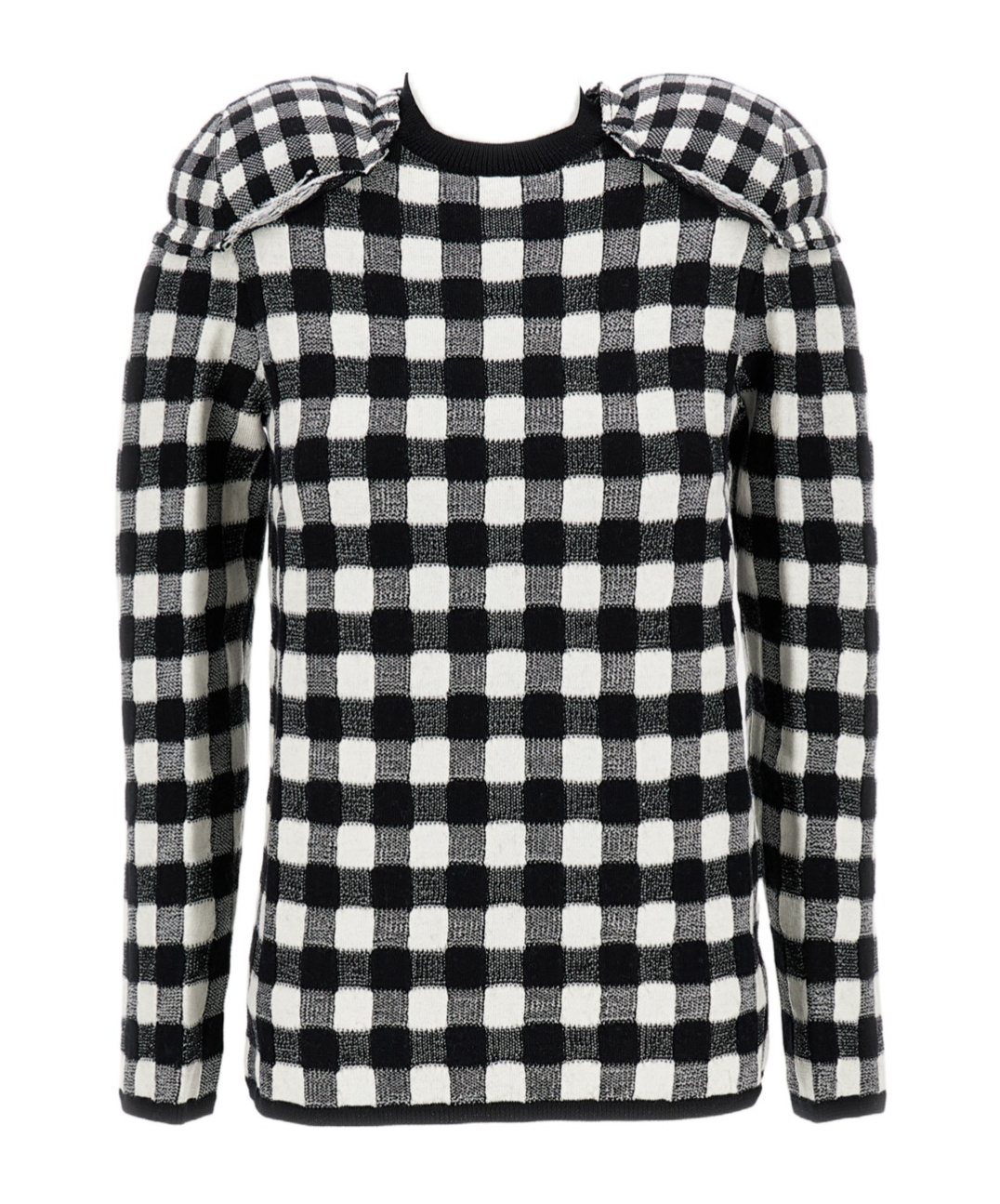 Comme Des Garçons Wool Sweater With Padded Shoulders In Black