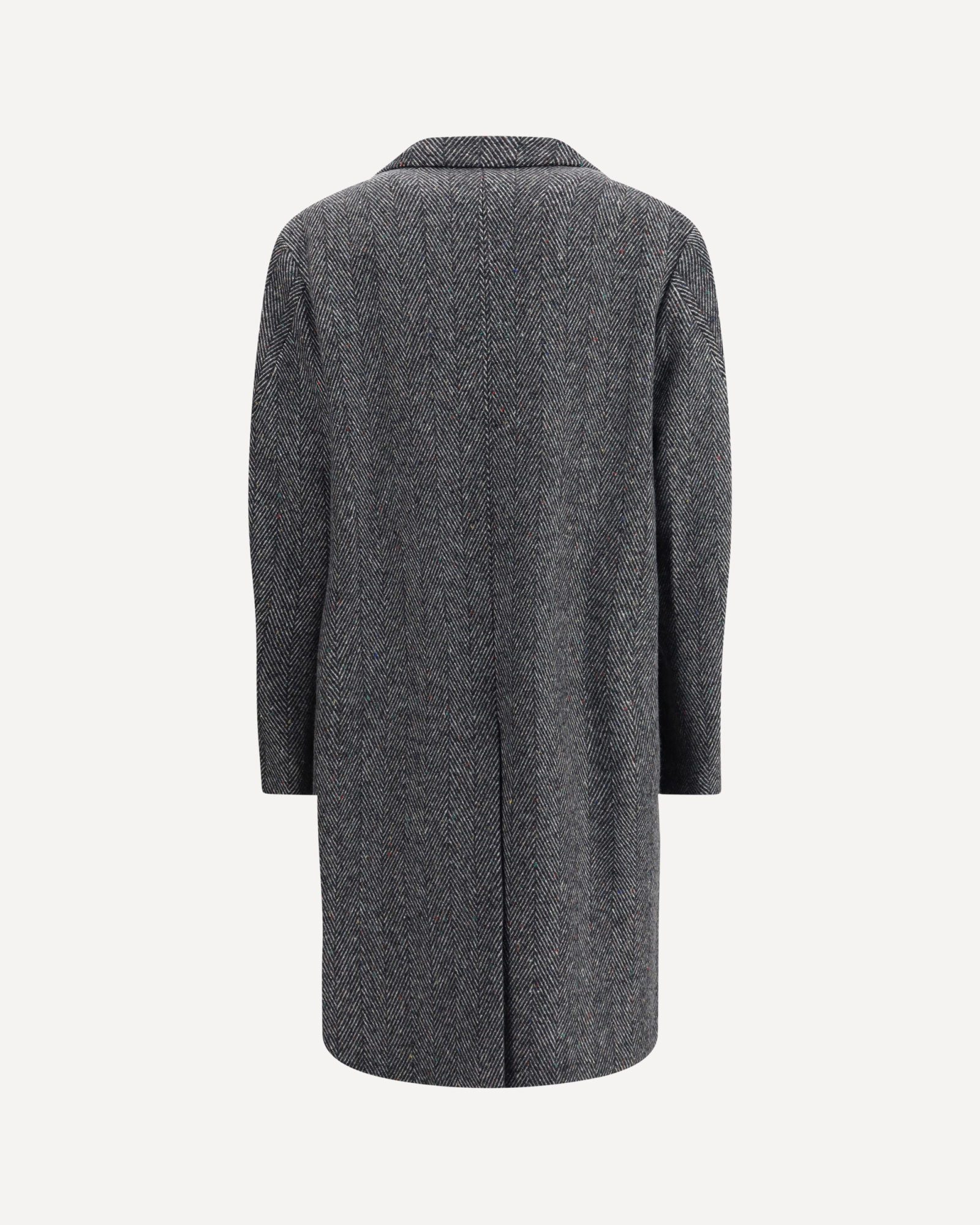 Givenchy Herringbone-pattern Notched-lapel Coat In Black