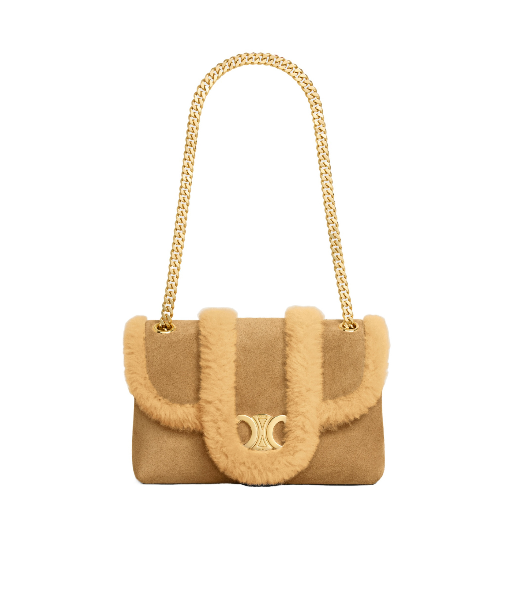 Celine Logo Handbag In Nude