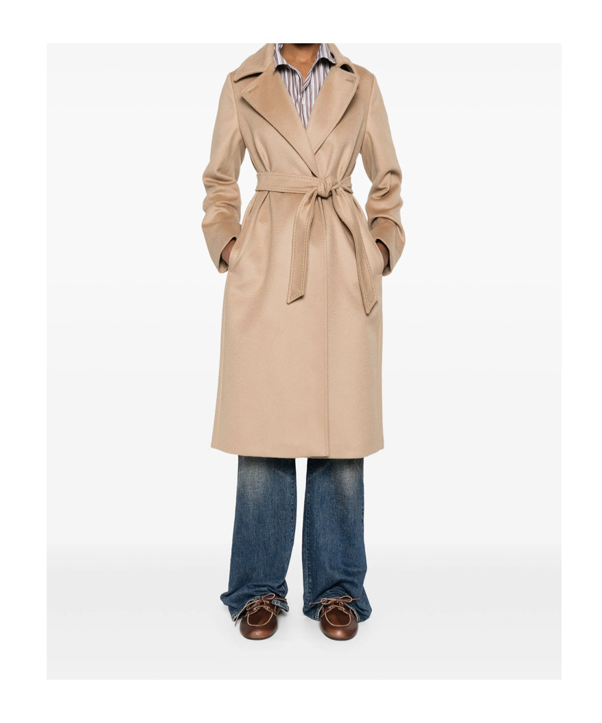 Max Mara Madame Virgin Wool And Ecru Cashmere Coat