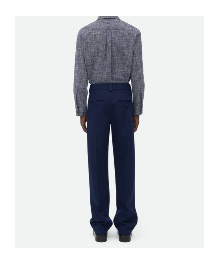 Bottega Veneta Wool Grain De Poudre Trousers In Black