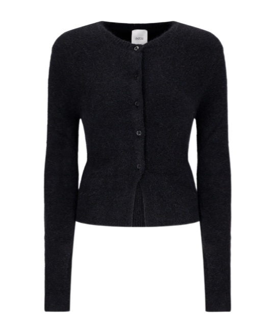 Patou Button-fastening Knitted Cardigan In Black