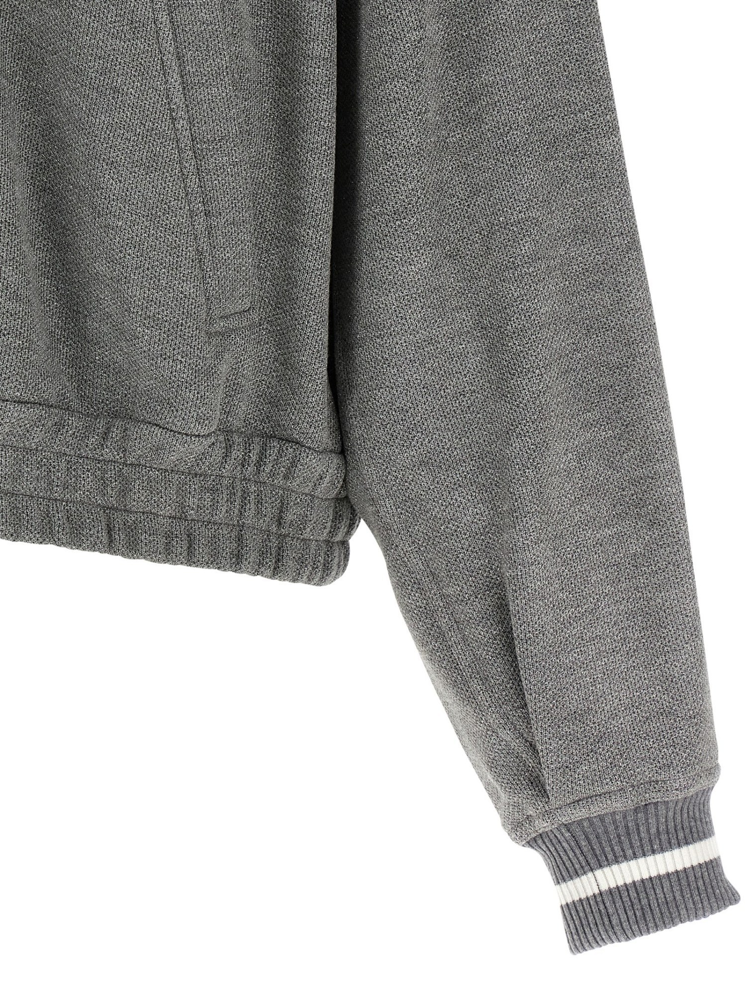 Brunello Cucinelli Shimmering Long Sleeves Ribbed Sweatshirt In Gray
