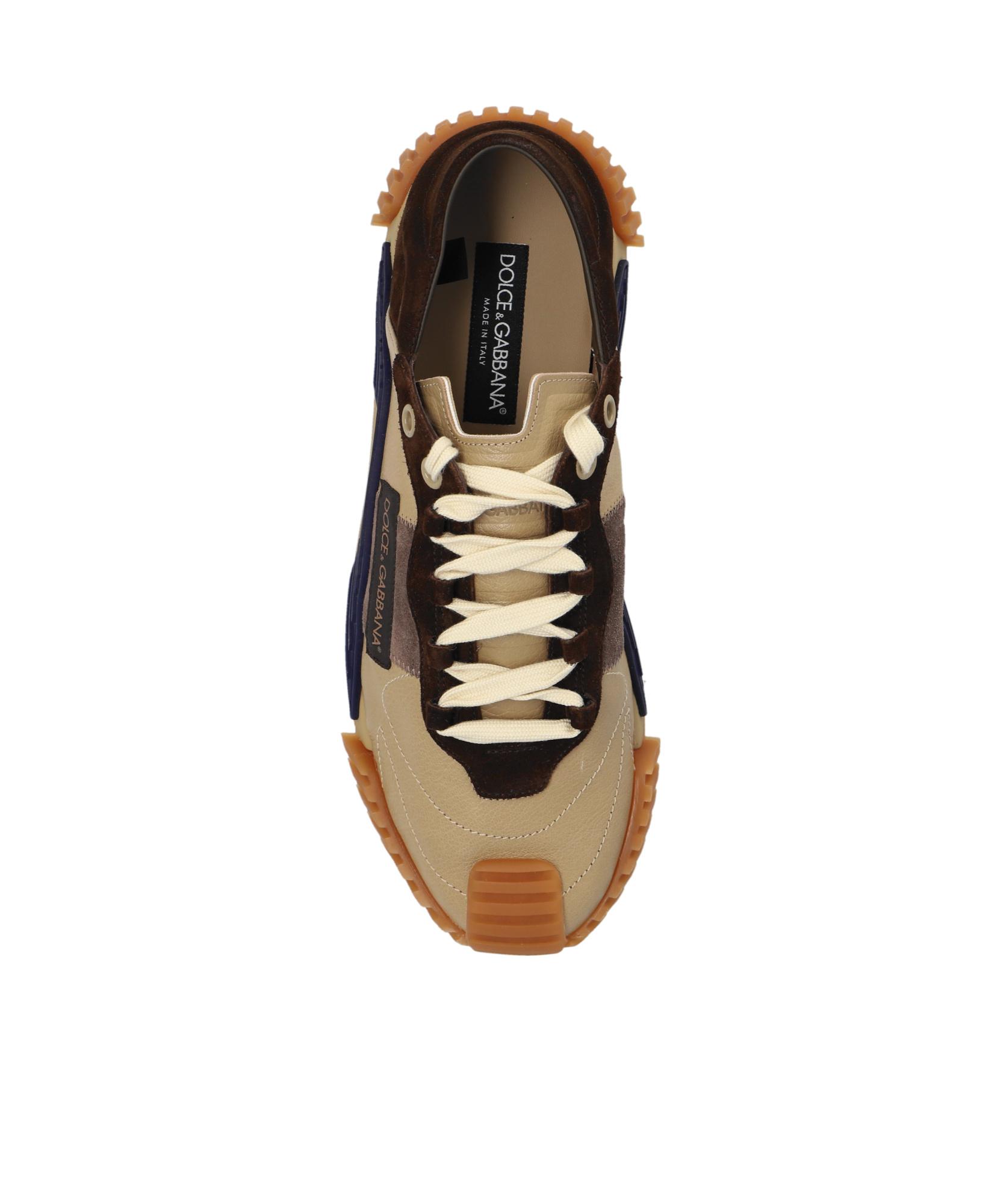 Dolce & Gabbana Ns1 Panelled Leather Sneakers In Black
